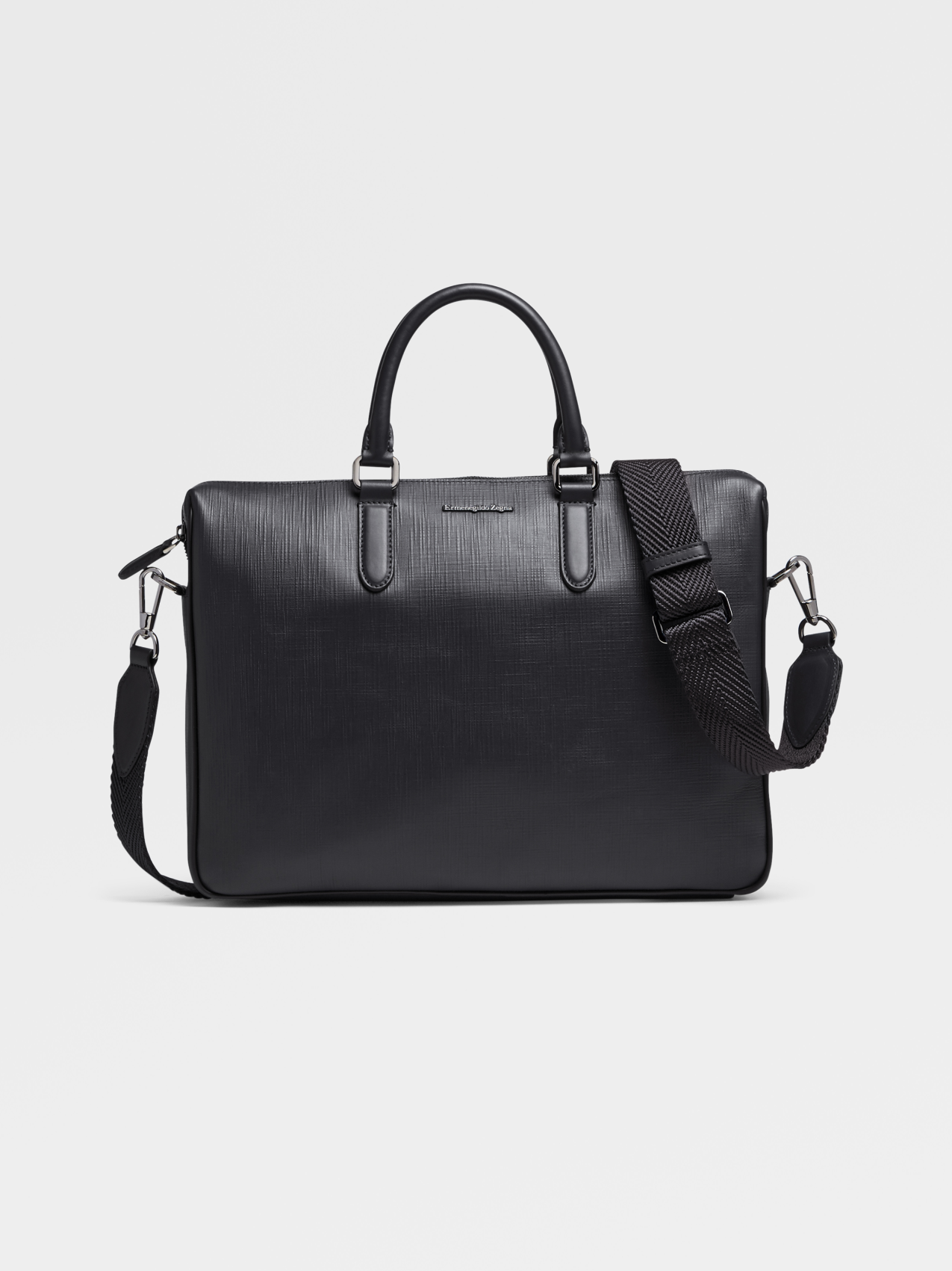 Stuoia Black Leather Business Bag